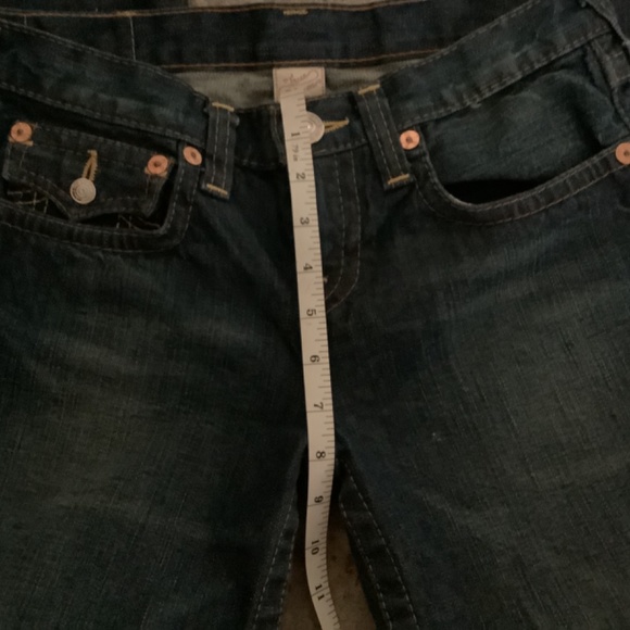 True Religion Bootcut Womens Jeans Tag 14 Dark Blue with Flap Pockets Denim - Picture 9 of 12